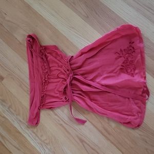 Artisti Italiani size Small, off shoulder cinched waist top with tied waist